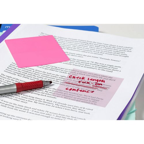 Image of Post-it® 600-3COL Transparent Notes, 2.88" x 2.88", Assorted Colors, 36 Sheets/Pad, 3 Pads/Pack
