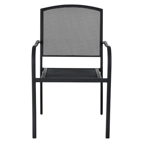 Image of Global Industrial® 695974 Interion Mesh Cafe Table and Chair Sets, Square, 36 x 36 x 29, Black Top, Black Base/Legs