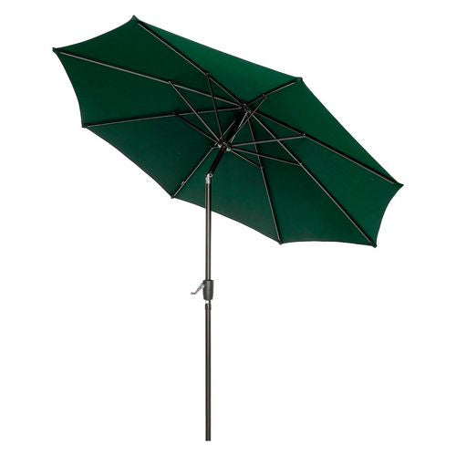 Image of Global Industrial® 695329 Outdoor Umbrella with Tilt Mechanism, 102" Span, 94" Long, Green Canopy, Black Handle