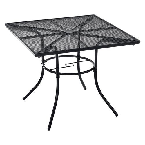 Image of Global Industrial® 695974 Interion Mesh Cafe Table and Chair Sets, Square, 36 x 36 x 29, Black Top, Black Base/Legs