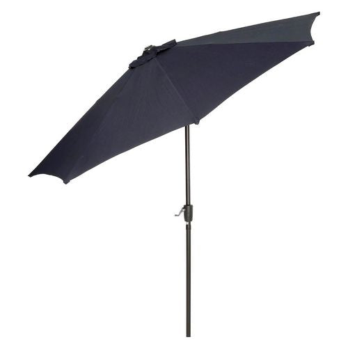 Image of Global Industrial® 695328 Outdoor Umbrella with Tilt Mechanism, 102" Span, 94" Long, Navy Blue Canopy, Black Handle