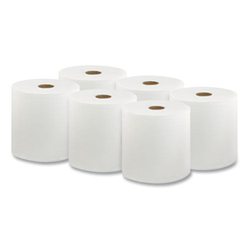 Image of Livi® VPG Select 46528 Hard Wound Roll Towel, 1-Ply, 8" x 1,000 ft, White, 6 Rolls/Carton