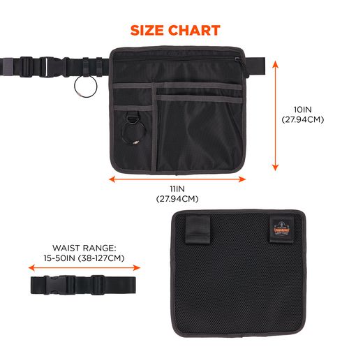 Image of ergodyne® 13719 Arsenal 5716 Server Apron Pouch with Pockets, 5 Compartments, 11 x 10, Nylon, Black