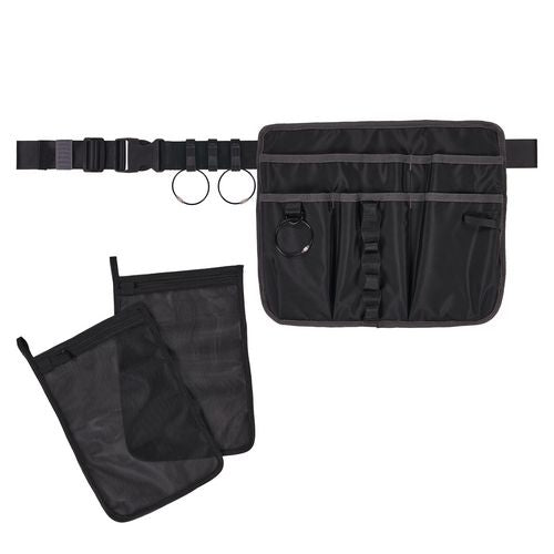 Image of ergodyne® 13718 Arsenal 5715 Cleaning Apron Pouch with Pockets, 10 Compartments, 11 x 13.5, Nylon, Black