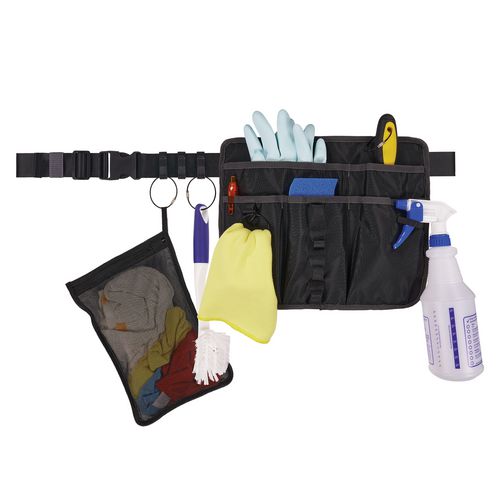 Image of ergodyne® 13718 Arsenal 5715 Cleaning Apron Pouch with Pockets, 10 Compartments, 11 x 13.5, Nylon, Black
