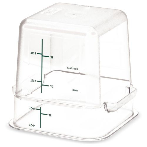 Image of Carlisle 1195107 Squares Polycarbonate Food Storage Container, 4 qt, 7.13 x 7.13 x 7.29, Clear, Plastic