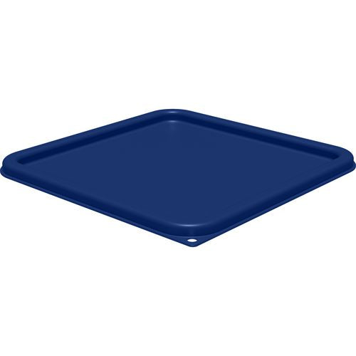 Image of Carlisle 1197260 Squares Food Storage Container Lid, 11.38 x 11.38 x 0.63, Blue, Plastic