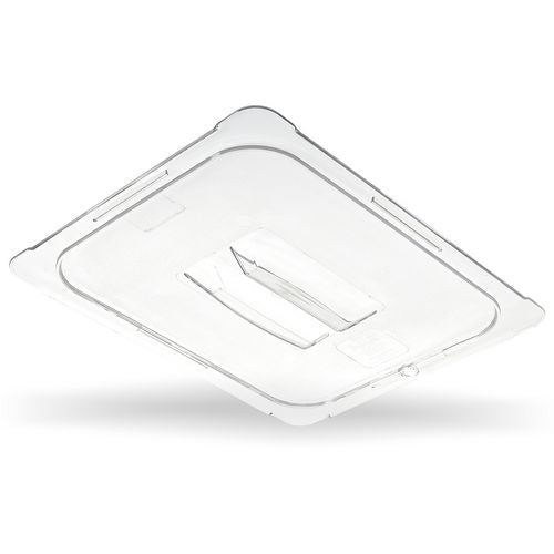 Image of Carlisle 10210U07 StorPlus Polycarbonate Handled Universal Lid, 12.88 x 20.75 x 0.88, Clear, Plastic