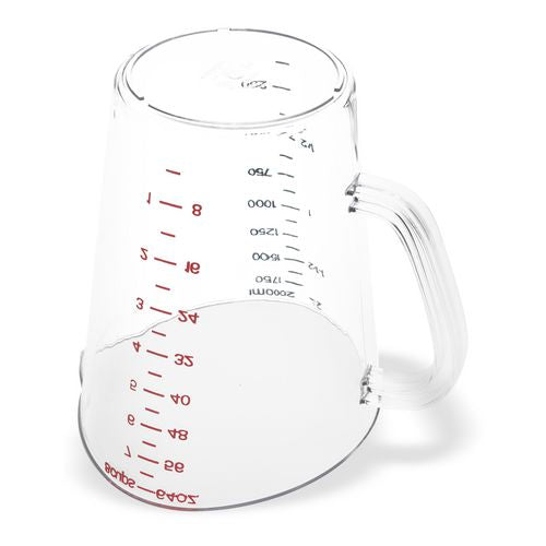 Image of Carlisle 4314407 Commercial Measuring Cup, 0.5 gal, Plastic, Clear