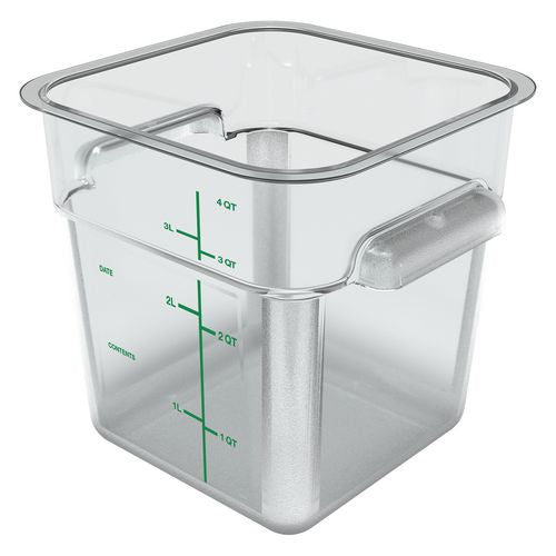 Image of Carlisle 1195107 Squares Polycarbonate Food Storage Container, 4 qt, 7.13 x 7.13 x 7.29, Clear, Plastic