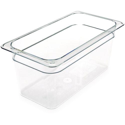 Image of Carlisle 3066207 StorPlus Polycarbonate Food Pan, 5.7 qt, 6.88 x 12.75 x 6, Clear, Plastic