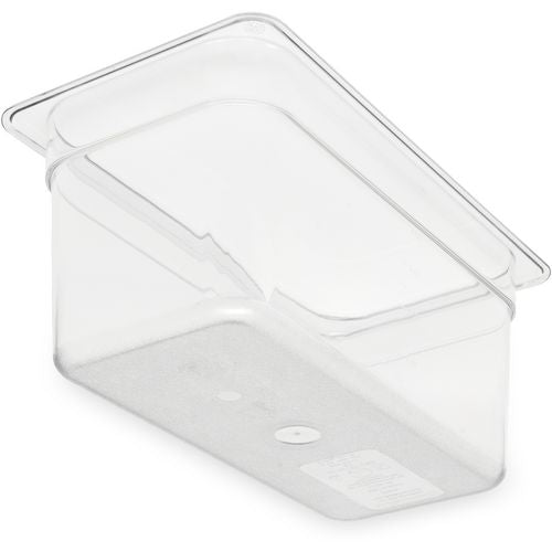Image of Carlisle 3066207 StorPlus Polycarbonate Food Pan, 5.7 qt, 6.88 x 12.75 x 6, Clear, Plastic