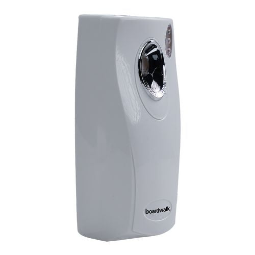 Image of Boardwalk® CL7-BOARDWK Metered Air Freshener Dispenser, 3.5 x 3.75 x 9.5, White, 12/Carton