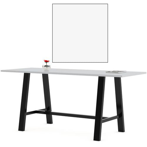 Image of KFI Studios 840031900616 Midtown Bistro Dining Table with Four Brownstone Kool Barstools, 36 x 72 x 41, Designer White