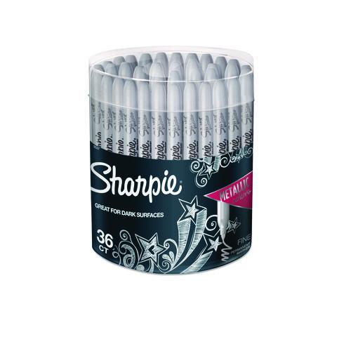 Image of Sharpie® 9597 Metallic Fine Point Permanent Markers, Metallic Silver, 36/Pack
