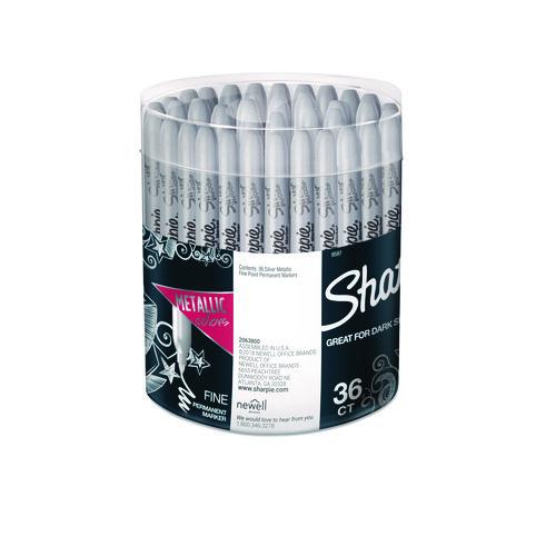 Image of Sharpie® 9597 Metallic Fine Point Permanent Markers, Metallic Silver, 36/Pack