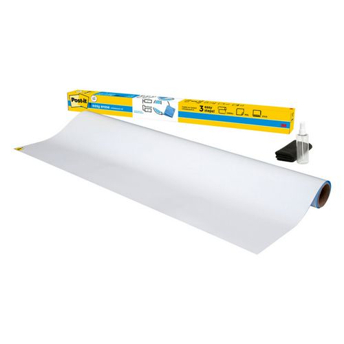 Image of Post-it® EE8X4 Easy Erase Permanent Marker Whiteboard Surface, Laminate Film, 96" x 48", White