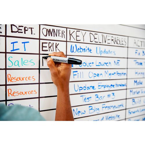 Image of Post-it® EE6X4 Easy Erase Permanent Marker Whiteboard Surface, Laminate Film, 72" x 48", White