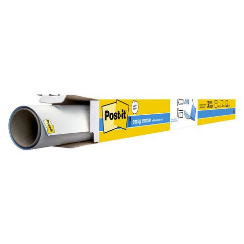 Image of Post-it® EE6X4 Easy Erase Permanent Marker Whiteboard Surface, Laminate Film, 72" x 48", White