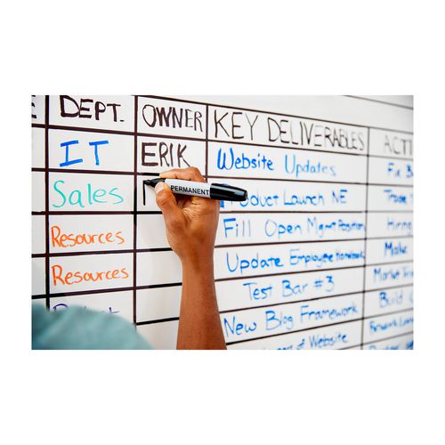 Image of Post-it® FWS4X3 Easy Erase Permanent Marker Whiteboard Surface, Laminate Film, 48" x 36", White