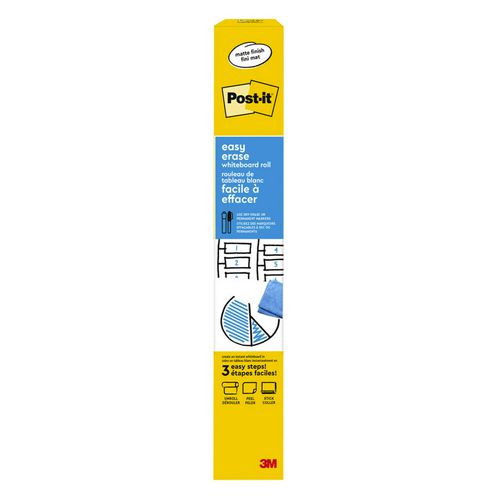 Image of Post-it® FWS3X2 Easy Erase Permanent Marker Whiteboard Surface, Laminate Film, 36" x 24", White