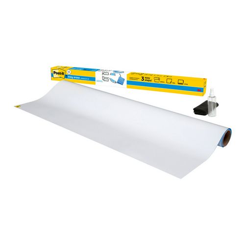 Image of Post-it® FWS4X3 Easy Erase Permanent Marker Whiteboard Surface, Laminate Film, 48" x 36", White