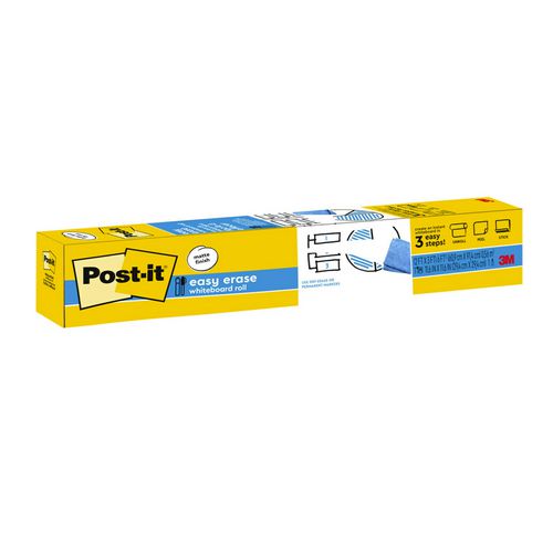 Image of Post-it® FWS3X2 Easy Erase Permanent Marker Whiteboard Surface, Laminate Film, 36" x 24", White
