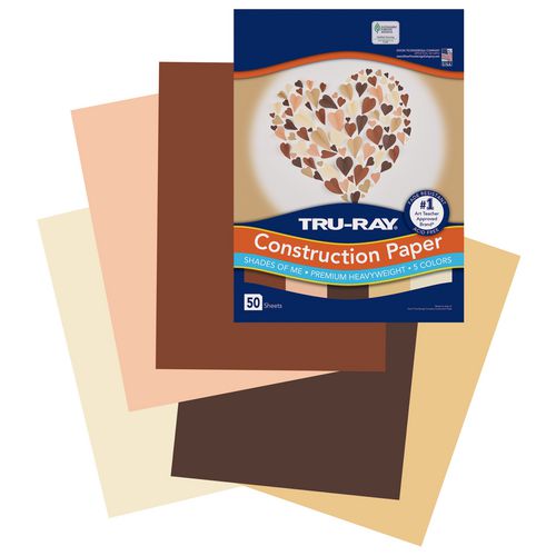 Image of Pacon® P102949 Tru-Ray Construction Paper, 70 lb Text Weight, 9 x 12, Assorted Skin Tone Colors, 50/Pack