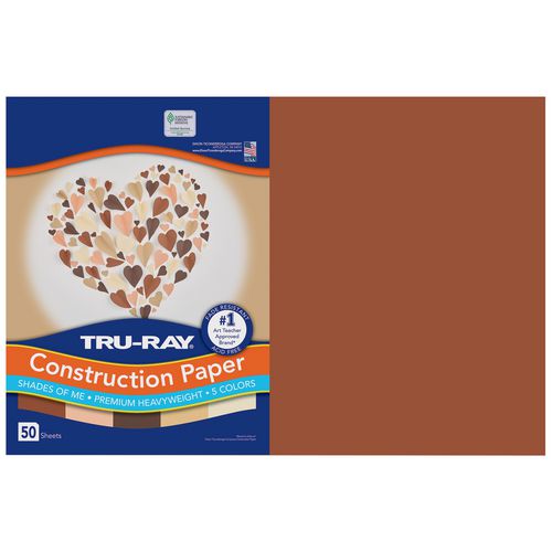 Image of Pacon® P102950 Tru-Ray Construction Paper, 70 lb Text Weight, 12 x 18, Assorted Skin Tone Colors, 50/Pack