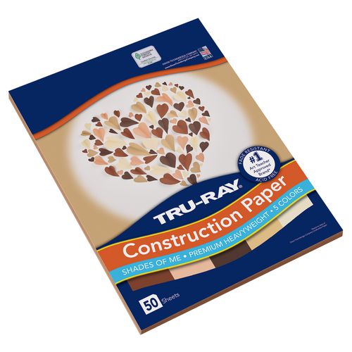 Image of Pacon® P102949 Tru-Ray Construction Paper, 70 lb Text Weight, 9 x 12, Assorted Skin Tone Colors, 50/Pack