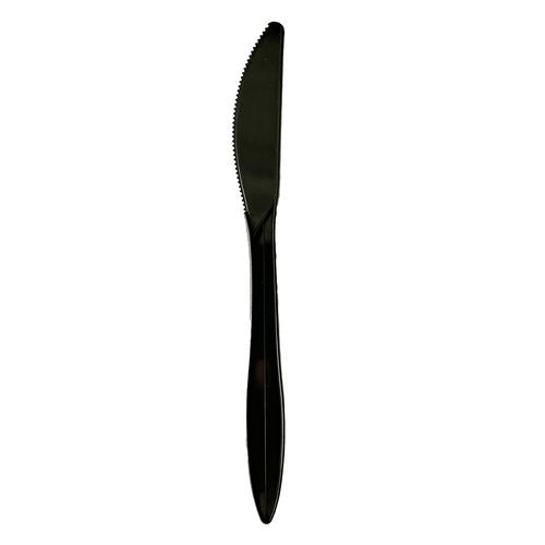 Image of BoardwalkÂ® Mediumweight Polypropylene Cutlery, Knife, Plastic, Black, 1,000/Carton