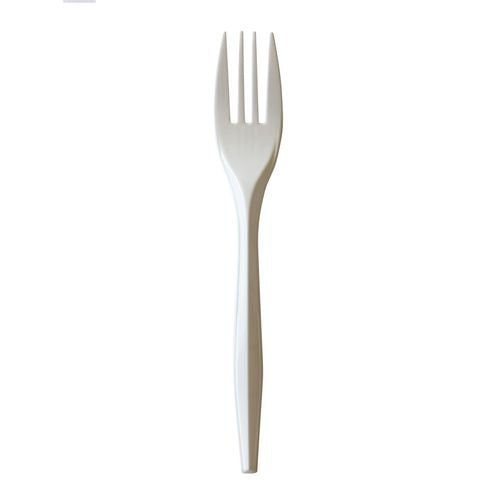 Image of Boardwalk® BWKFORKPPMW Mediumweight Polypropylene Cutlery, Fork, 5.51", Plastic, White, 1,000/Carton