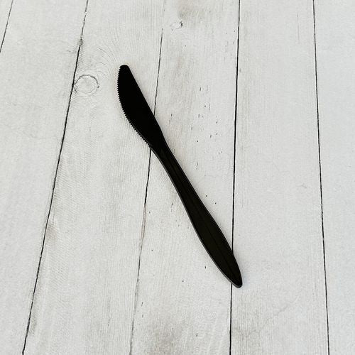 Image of BoardwalkÂ® Mediumweight Polypropylene Cutlery, Knife, Plastic, Black, 1,000/Carton