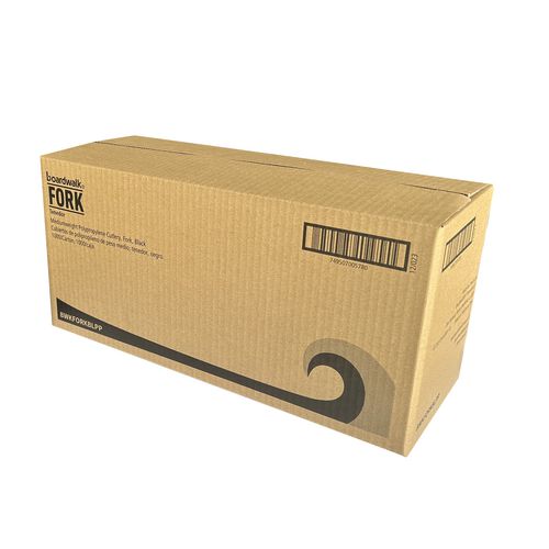 Image of Boardwalk® BWKFORKBLPP Mediumweight Polypropylene Cutlery, Fork, Plastic, Black, 1,000/Carton