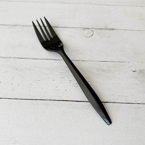 Image of Boardwalk® BWKFORKBLPP Mediumweight Polypropylene Cutlery, Fork, Plastic, Black, 1,000/Carton