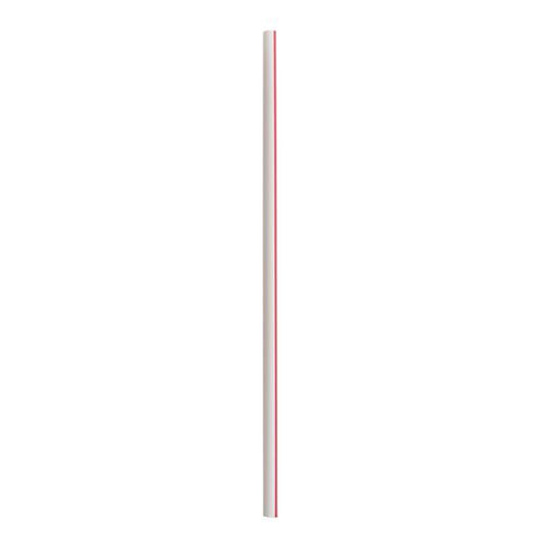 Image of Boardwalk® BWKJSTUW775RW Jumbo Straws, 7.75", Polypropylene, Red/White Striped, 250/Pack, 50 Packs/Carton