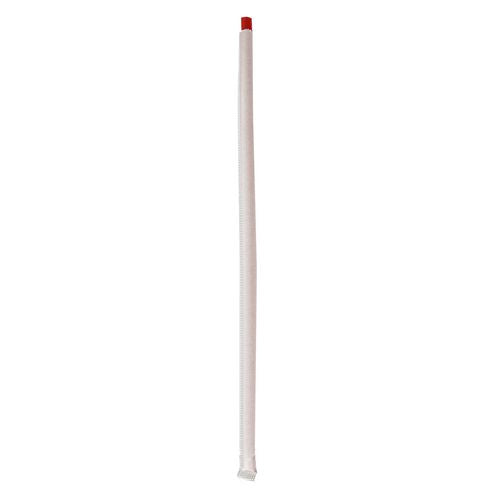 Image of Boardwalk® BWKJSTW1025RED Wrapped Jumbo Straws, 10.25", Polypropylene, Red, 500/Pack, 4 Packs/Carton