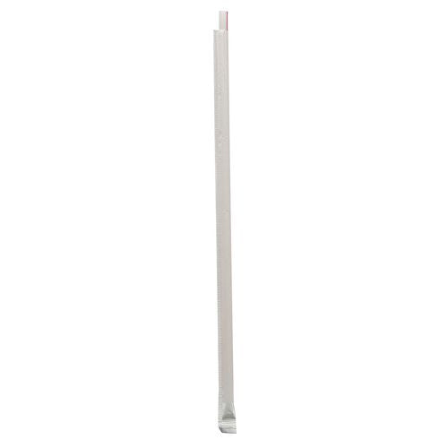 Image of Boardwalk® BWKGST1025RW Wrapped Giant Straws, 10.25", Polypropylene, Red/White Striped, 300/Pack, 4 Packs/Carton