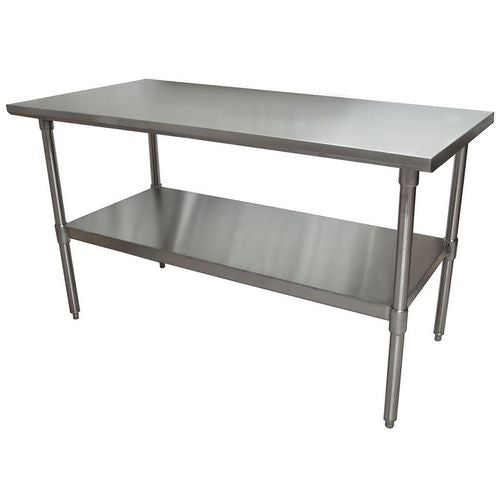 Image of BK Resources 2VT-6030 Stainless Steel Flat Top Work Tables, 60w x 30d x 36h, Silver, 2/Pallet