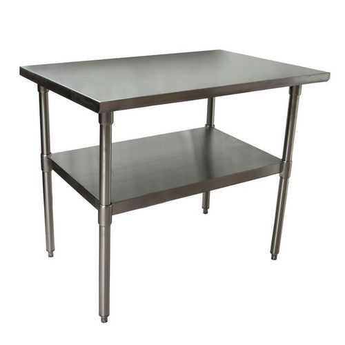 Image of BK Resources 2VT-4830 Stainless Steel Flat Top Work Tables, 48w x 30d x 36h, Silver, 2/Pallet