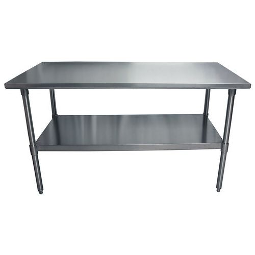 Image of BK Resources 2VT-6030 Stainless Steel Flat Top Work Tables, 60w x 30d x 36h, Silver, 2/Pallet