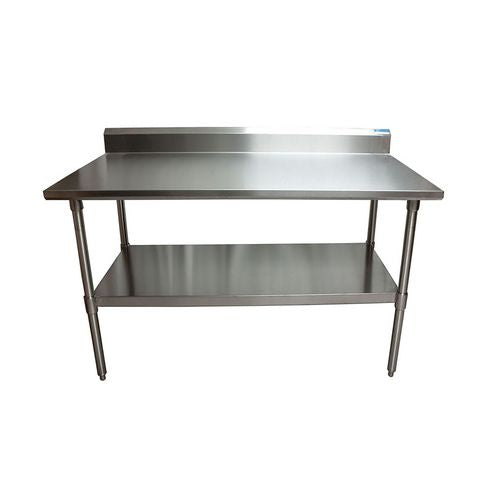 Image of BK Resources 2VTR5-6030 Stainless Steel 5" Riser Top Tables, 60w x 30d x 39.75h, Silver, 2/Pallet