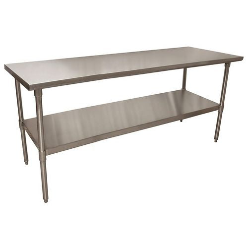 Image of BK Resources 2VT-7230 Stainless Steel Flat Top Work Tables, 72w x 30d x 36h, Silver, 2/Pallet