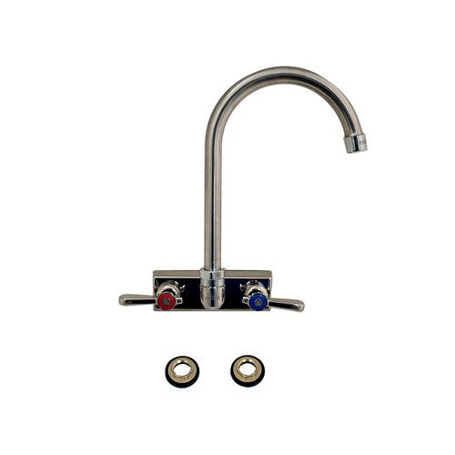 Image of BK Resources EVO-4SM-4G Evolution Splash Mount Stainless Steel Faucet, 9.06" Height/4.5" Reach, Stainless Steel
