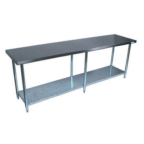 Image of BK Resources 2VT-9630 Stainless Steel Flat Top Work Tables, 96w x 30d x 36h, Silver, 2/Pallet