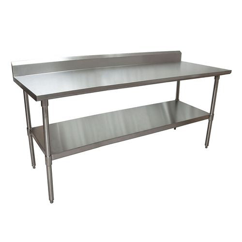 Image of BK Resources 2VTR5-7230 Stainless Steel 5" Riser Top Tables, 72w x 30d x 39.75h, Silver, 2/Pallet