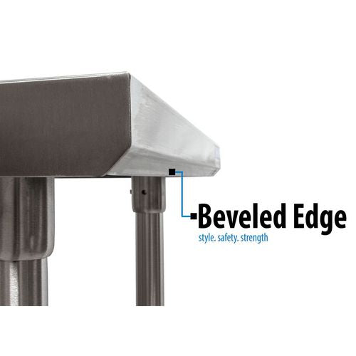 Image of BK Resources 2VTR5-7230 Stainless Steel 5" Riser Top Tables, 72w x 30d x 39.75h, Silver, 2/Pallet