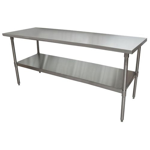 Image of BK Resources 2VT-7230 Stainless Steel Flat Top Work Tables, 72w x 30d x 36h, Silver, 2/Pallet