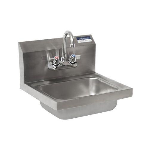 Image of BK Resources BKHS-W-1410-P-G Stainless Steel Hand Sink with Faucet, 14" l x 10" w x 5" d