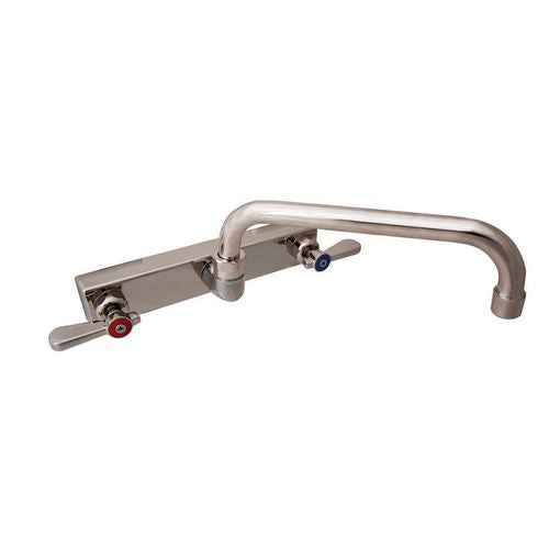 Image of BK Resources EVO-8SM-12 Evolution Splash Mount Stainless Steel Faucet, 4.69" Height/12" Reach, Stainless Steel